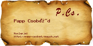 Papp Csobád névjegykártya