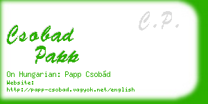 csobad papp business card