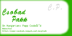 csobad papp business card